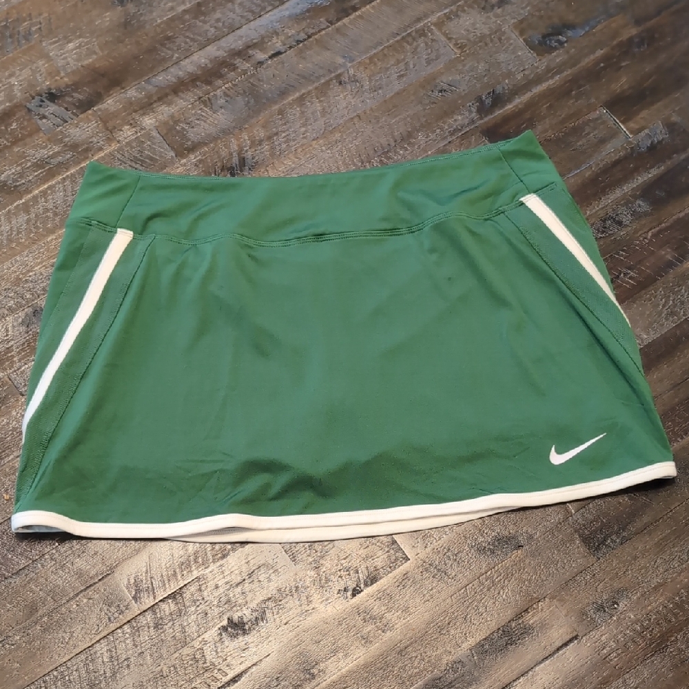 Nike Green Tennis Skort with White Trim, Large